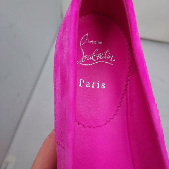 Christian Louboutin Pink Mamadrague Square Toe Ballet Flat Shoe - Picture 9 of 11